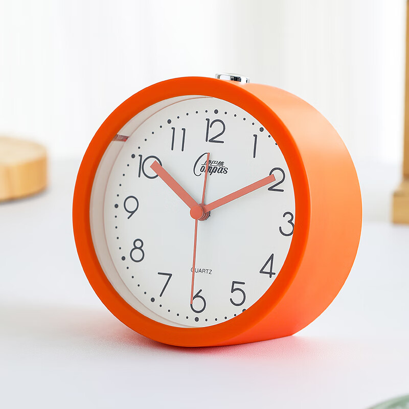 Compas Desktop Alarm Clock for Children And Students, Simple Bedroom Bedside Clock, 2359 Orange Back-To Seaso