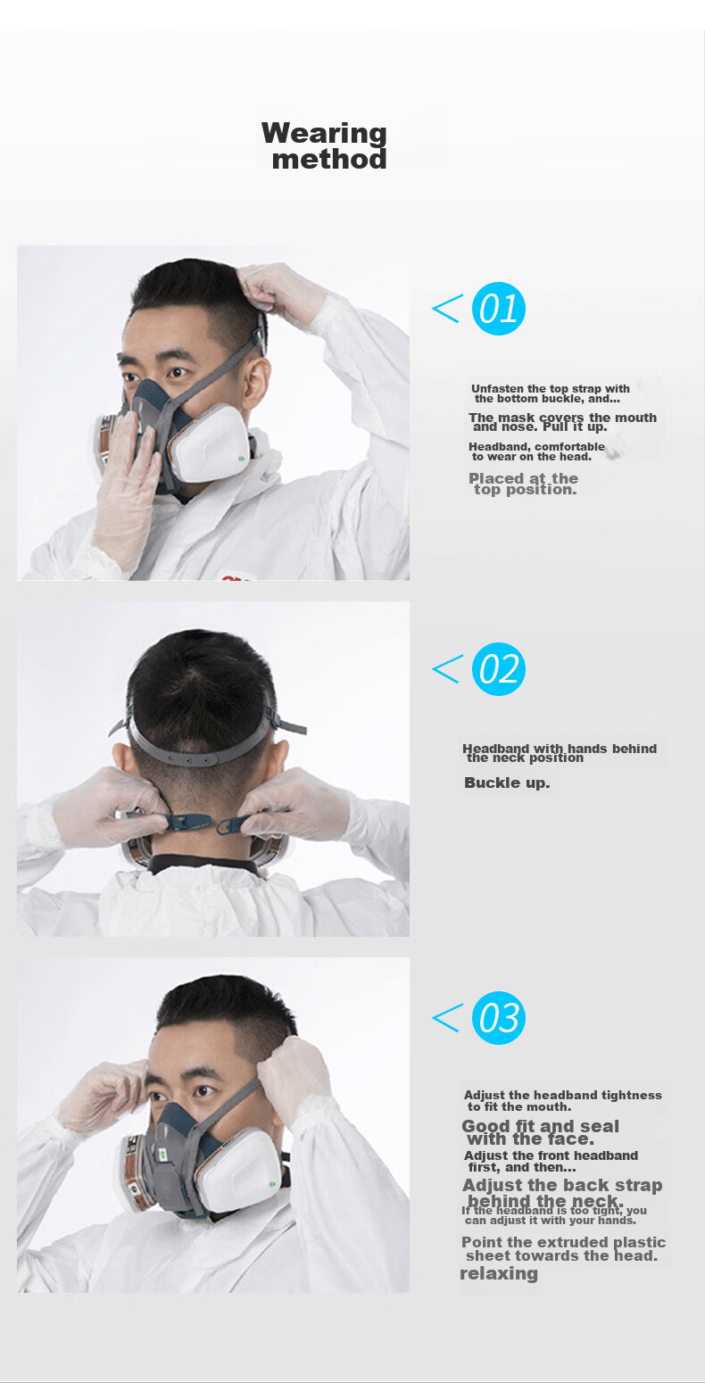 3M 6502+2097 Silicone Dust And Toxic Gas Mask Respirator for Breathing Protection Against Particulates, Organic Vapors, And Odors 15