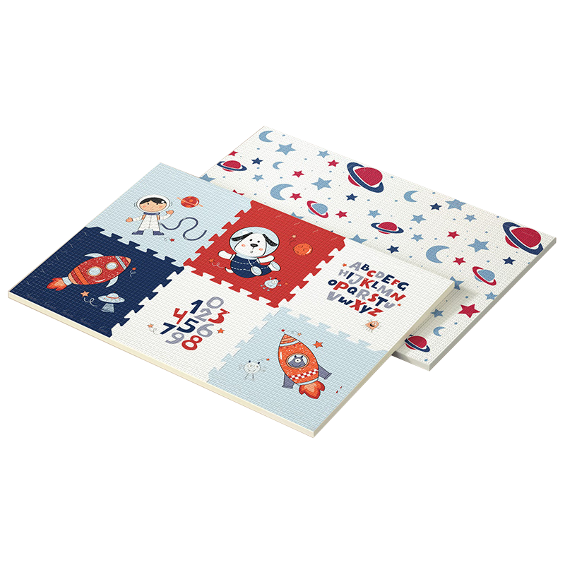 Beiboshi Babybox Crawling Mat, EPE Baby Anti-Fall Play Mat, Children's Interlocking Foam Floor Mat, 6 Pieces, 2CM Thick