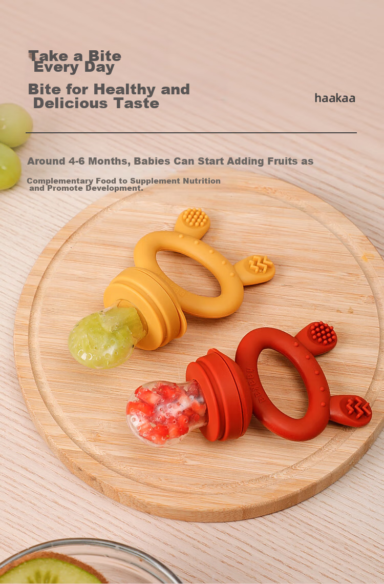 Haakaa Baby Food Teether, Lotus Pink Color, Fruit And Vegetable Teether for Infants, Fruit Sucking Toy And Complementary Food Feeder 2