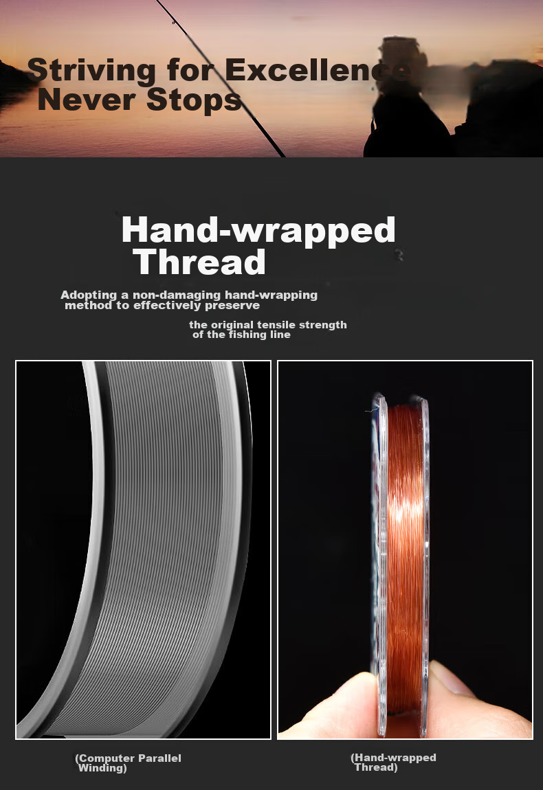 Qianshou Fishing Line, No Curling, High Tensile Strength, Ultra-Soft, Size 1.2, 50 Meters Leader Line 8