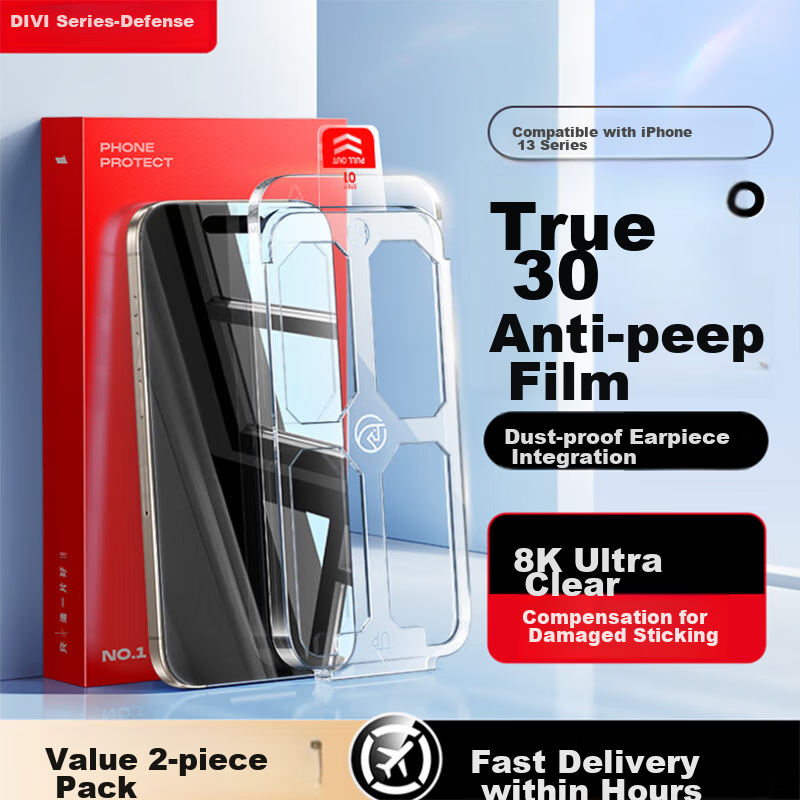 DIVI [Corning Privacy Screen Protector 2 Sets] Privacy Tempered Glass for Apple IPhone 13 Pro Max, Anti-Peeping Anti-Drop Full Screen Privacy Protection Film for IPhone 13 Pro Max