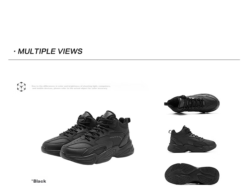 QIAODAN Men's Casual Shoes, High-Top Trendy Retro Running Shoes, Comfortable Versatile Outdoor Sports Shoes 20