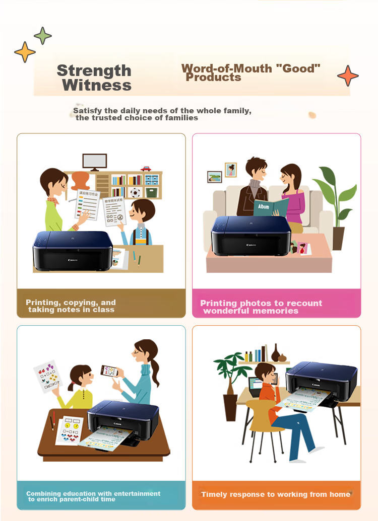 Canon E568 White Wireless Automatic Duplex Student Color Inkjet All-In Printer (Print/copy/scan WiFi for Student Assignments/Photo Printing Home Use) 11
