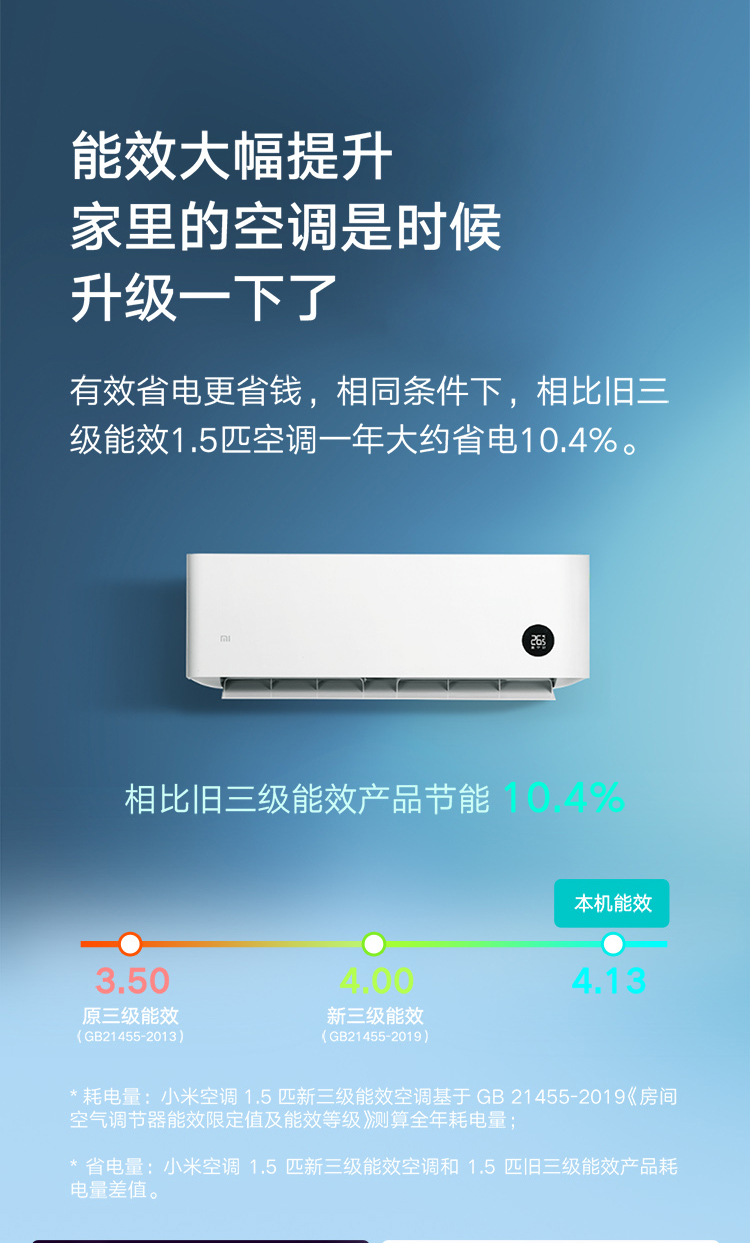 小米 KFR-35GW/N1A3 新三级能效 变频冷暖空调 1.5匹 图8