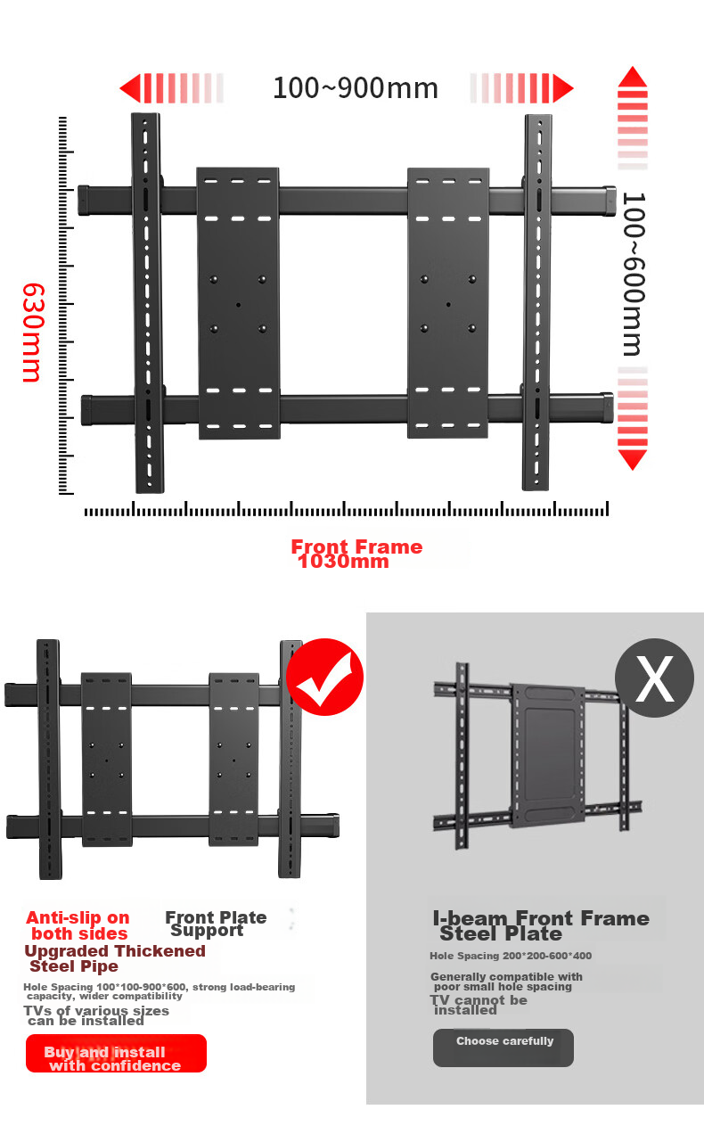 Jianleji 90-Degree Rotating TV Wall Mount, Left And Right Swivel 180°, Vertical Wall Folding Push-Pull Extended Bracket, Universal for 43/55/65/75 Inches, Precision Hinge 20