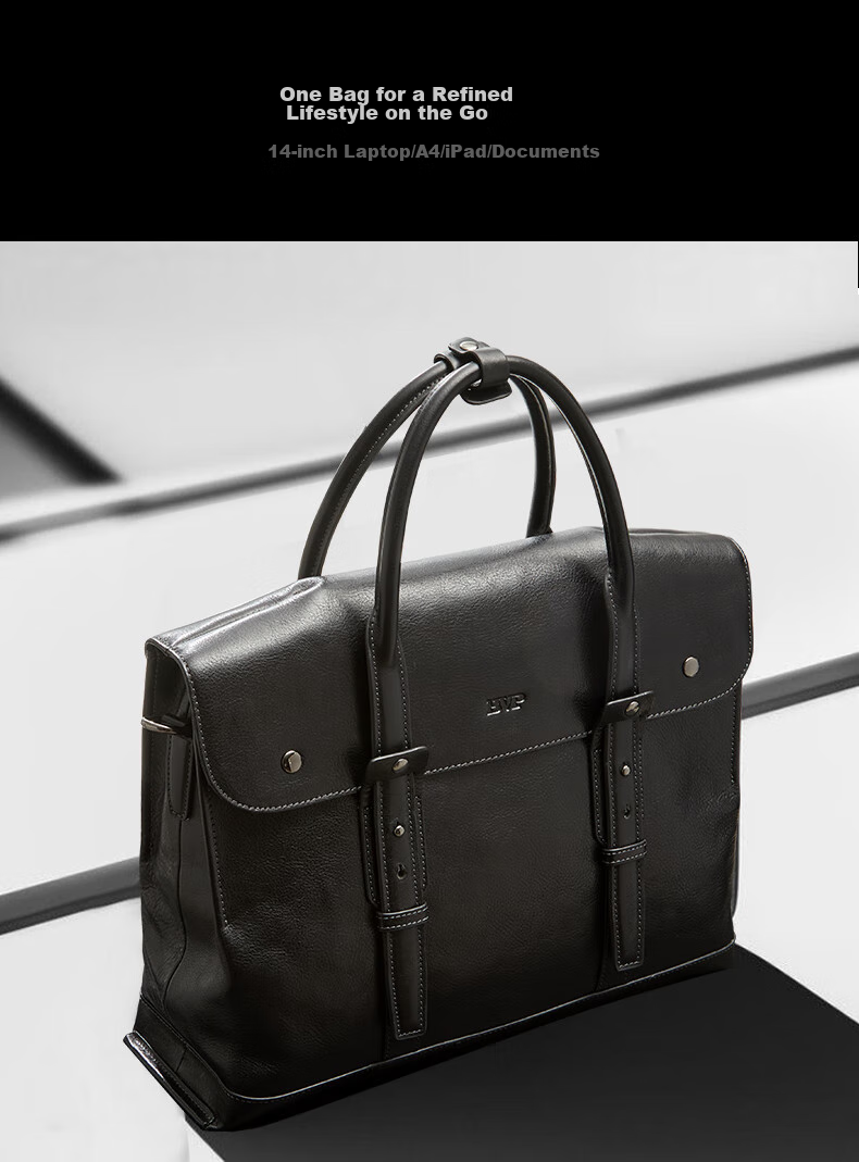 BVP Briefcase for Men, Business Top-Grain Leather Handbag, Crossbody Bag, Laptop Bag, Briefcase, Birthday Gift 26