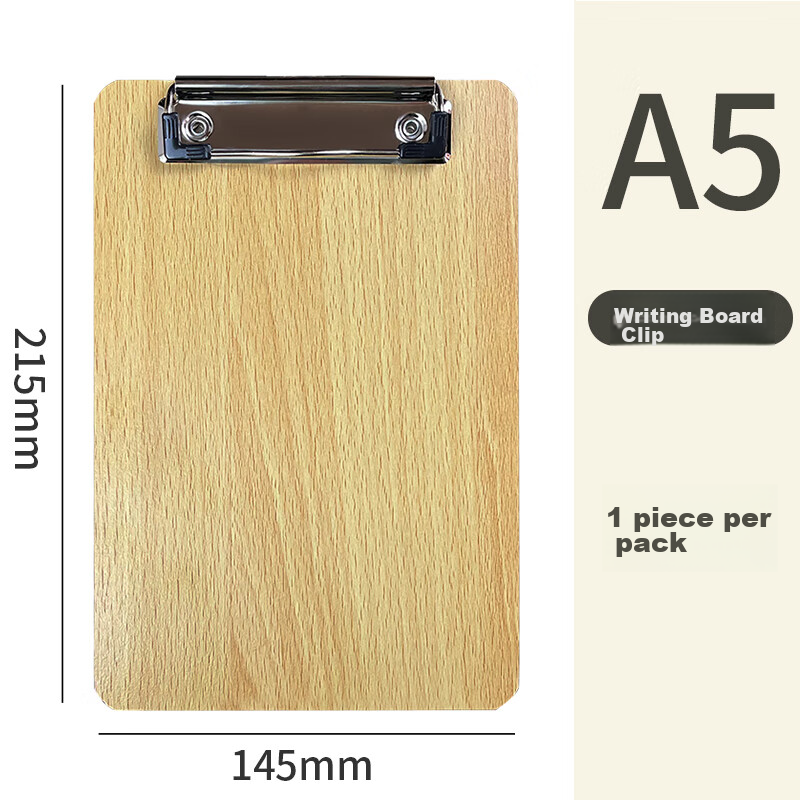 Bailiwen H803 Wooden Clipboard, A5 File Folder, Wall-Mountable Document Holder, Restaurant Menu Holder, Drawing Board, Exam Paper Holder, Student Writing Pad, Storage Folder