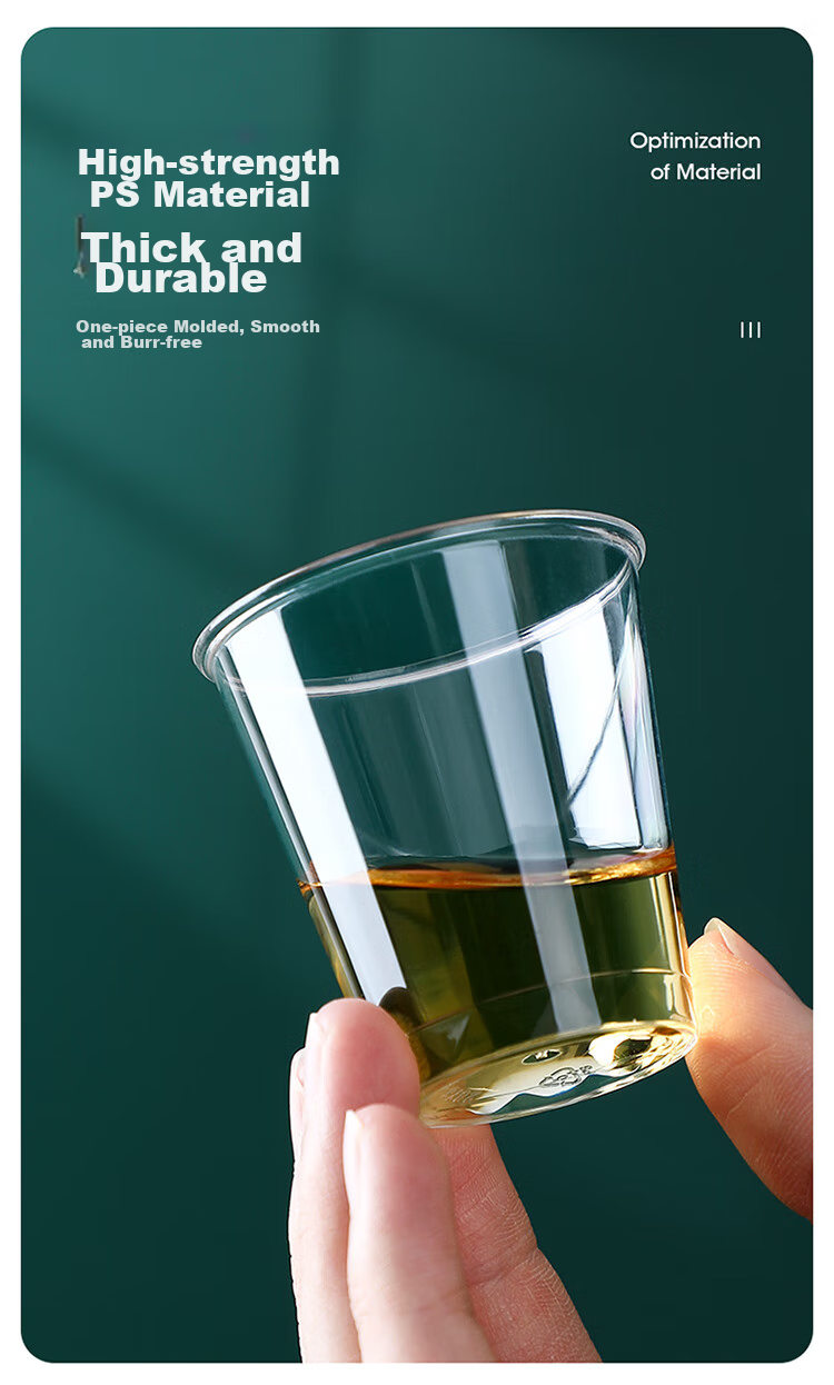 MARYYA Disposable Cups, Aviation Cups, 50ml*100 Pieces, Food-Grade, for Tasting Liquor, Small Plastic Cups, Tea Cups 3