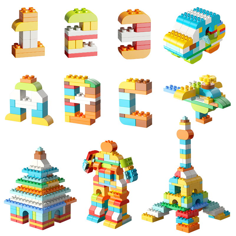 FEELO Large Particle Children's Building Block Toy, Birthday Gift for Boys And Girls, Puzzle Bag 2226