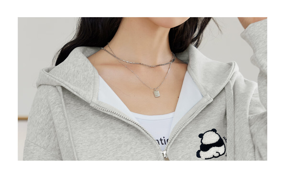 Halo Queen Hoodie Jacket for Women, Spring And Autumn, with Hood And Zipper Pockets, Loose-Fitting Fashion Casual Outerwear, New Product H143W1010 8