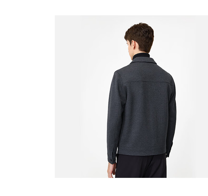 Goldlion GY [Containing Cotton Wool] Men's Jacket, Autumn And Winter Lapel Jacket, JWF1799-LK120 Gray, 2XL 12