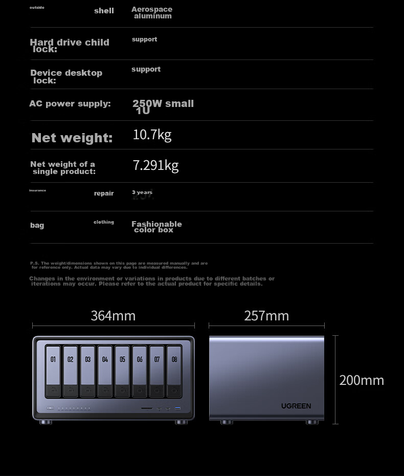 UGREEN Private Cloud DXP8800, Eight-Bay Dual 10G NAS Network Storage Server, AI Photo Album, Home And Business Cloud Hard Drive, School File Monitoring, Data Backup Sharing 62