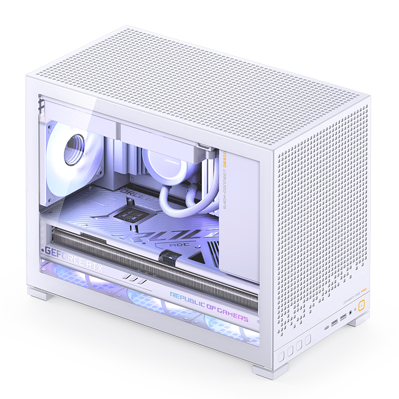 JONSBO D32 PRO White MATX Desktop Small Case (Side Panel, Motherboard, Adjustable Cable Management, Supports MATX Motherboard, ATX Power Supply, 240mm Radiator Mounting)