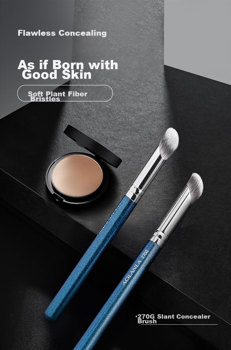 AOLANLA Slanted Finger Concha Concealer Brush 270G Seamless Brush for Covering Spots, Acne Marks, Dark Circles, Eye Bags, Tear Troughs Makeup Brush 1