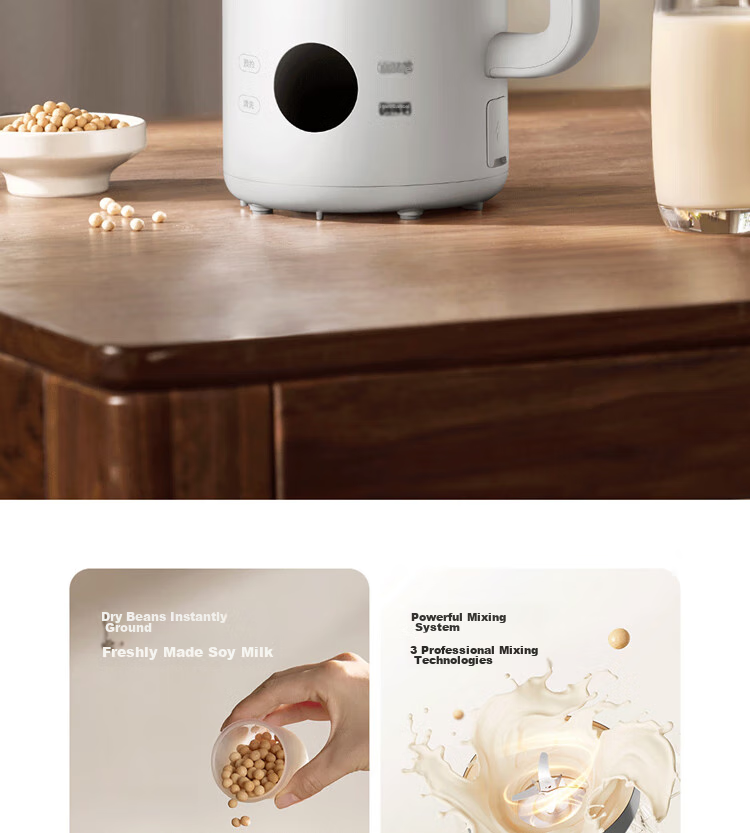 Mijia Xiaomi Soy Milk Maker 1L, Quiet Operation for Home Use, Fully Automatic Multifunctional, Serves 2-3 People, No Cooking Or Soaking Required, No Filtering Needed, Pulp-Free Blender, 12-Hour Reservation/warming Functio 1