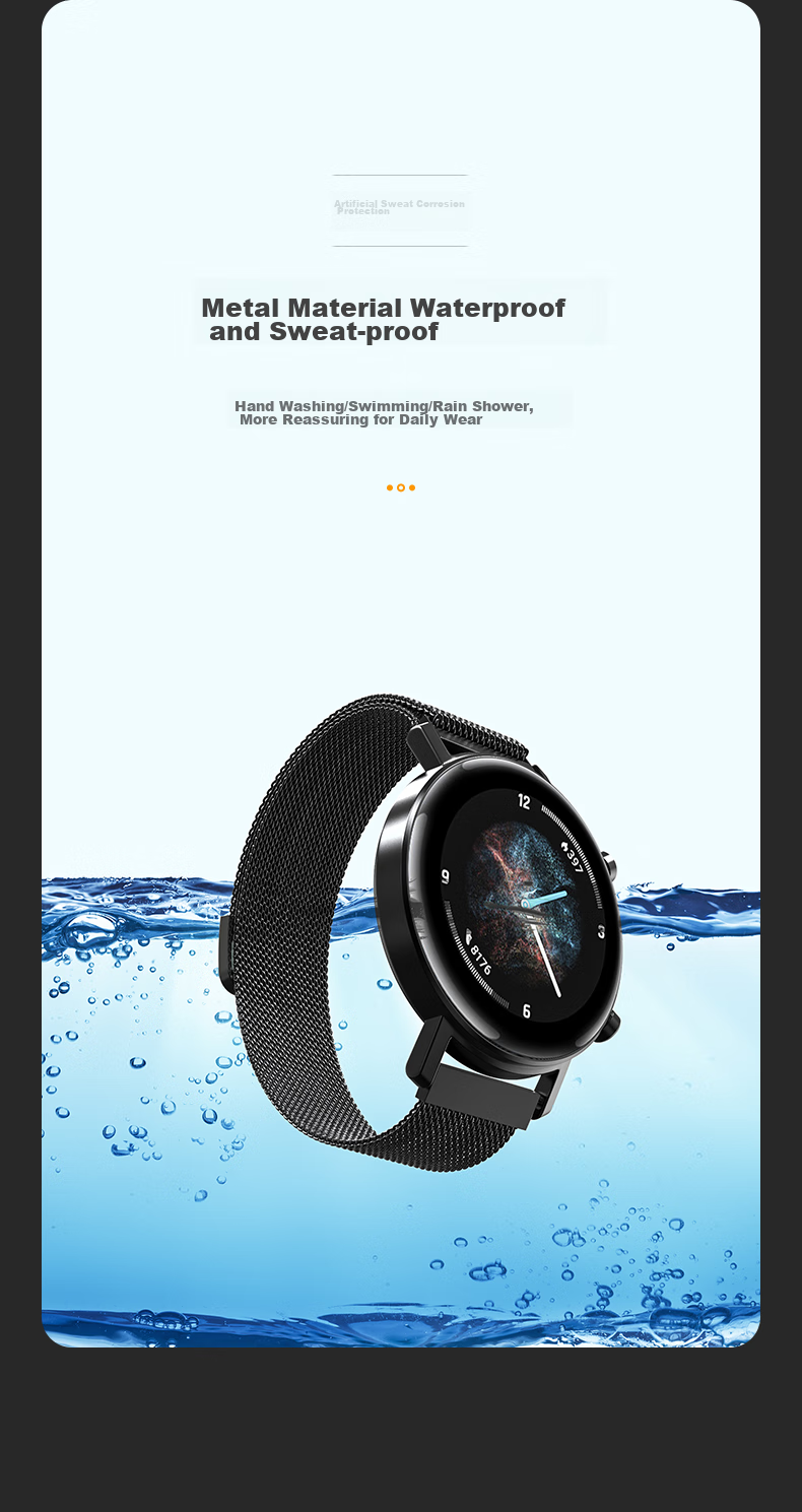 CangHua Compatible with Huawei Fit5 Watch Band, Milanese Magnetic Strap for Huawei Watch Fit3/fit4/fit4Pro/fit5/fit5Pro, Women's And Men's Summer Metal Watchband 8