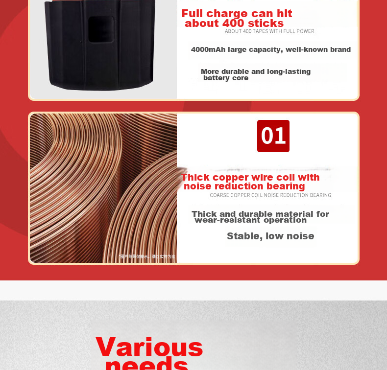 Yifei Electric Strapping Machine, Plastic Steel Strap Bundling Machine, Handheld PET Strapper, Rechargeable Hot-Melt Buckle-Free Small Handheld Strapping Machine V3 with One Battery And One Charger [Beijing Warehouse Fast Delivery] 6