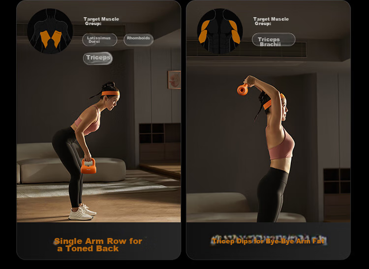 PHILIPS Smart Kettlebell Fitness Equipment for Men And Women, Home Dumbbells for Arm Exercises, Squats, Glute Training And Body Shaping, Orange 4KG 16