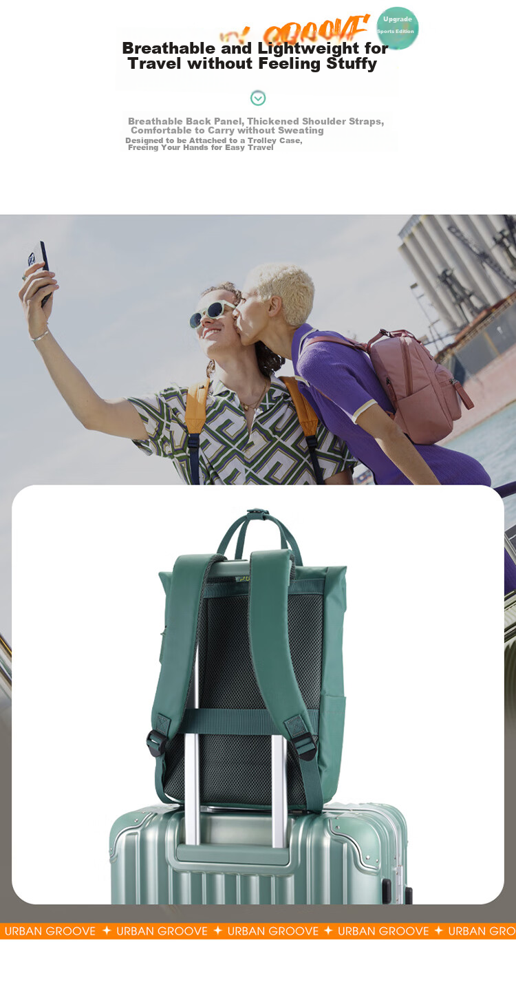 AMERICAN TOURISTER Roll-Up Bag, Casual Backpack, Travel Bag, Large Capacity Schoolbag, Laptop Bag, 24G, Black 8