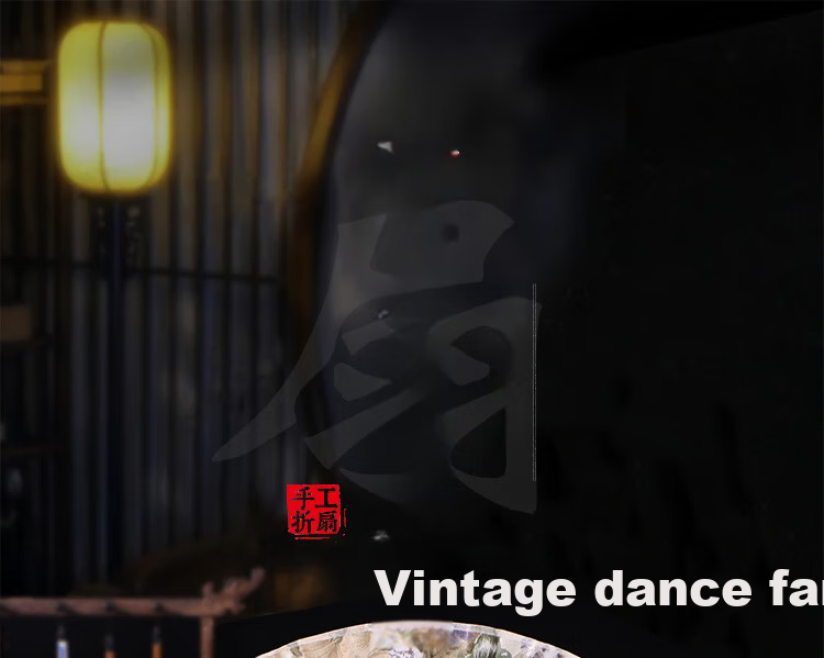 Jidu Space Traditional Chinese Folding Fan Silk Bamboo Fan Birthday Gift Hanfu COS Photography Dance Prop Crane Whisper Pavilion 1