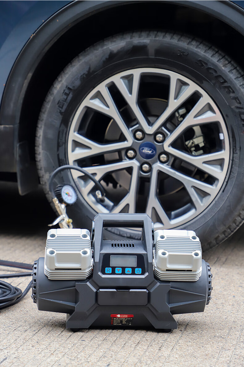 DIANJUE Car Air Pump, Four-Cylinder High-Pressure High-Power, for Off-Road Vehicles, Large Trucks, RVs, Tire Inflation Pump, Air Compressor, Single Tube 16