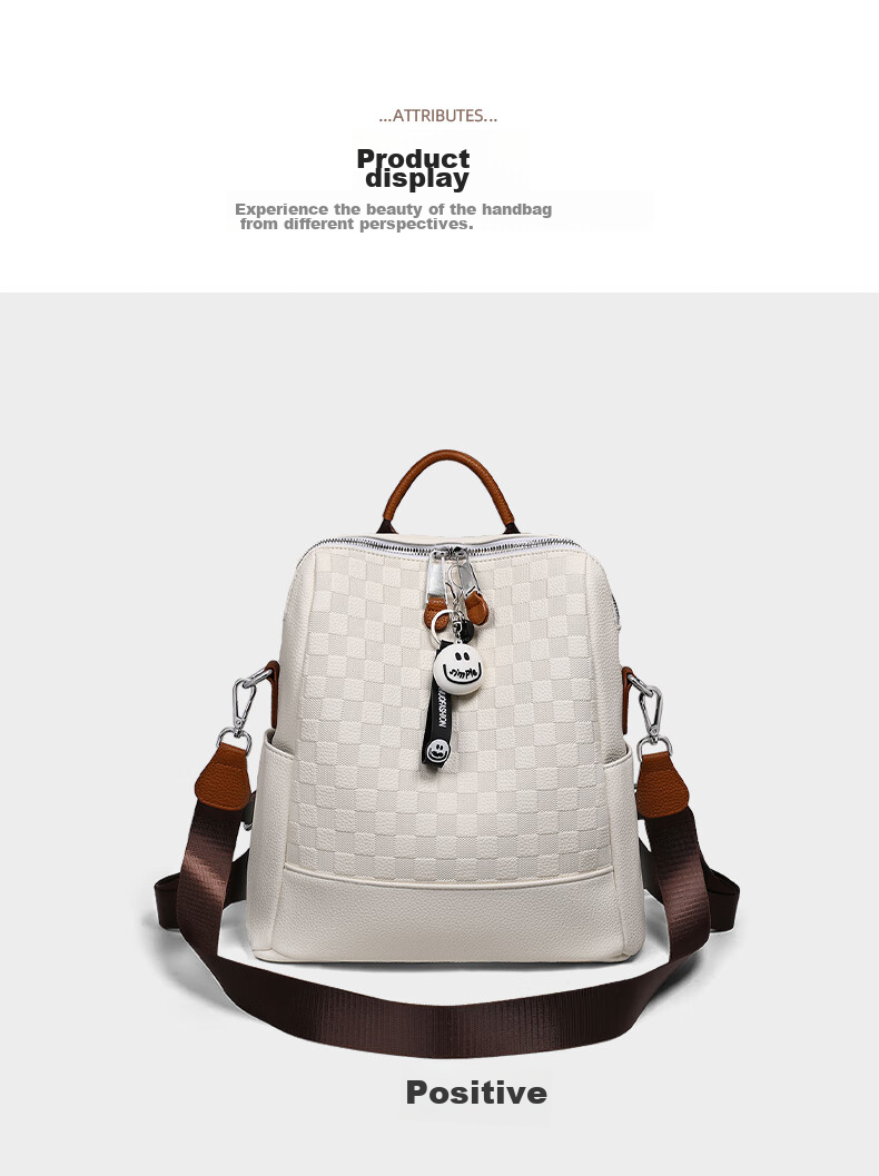 Aiqinghai Top-Grain Leather Backpack for Women, Luxury Brand School Bag, Crossbody Bag, Stylish Casual Versatile Birthday Gift 17