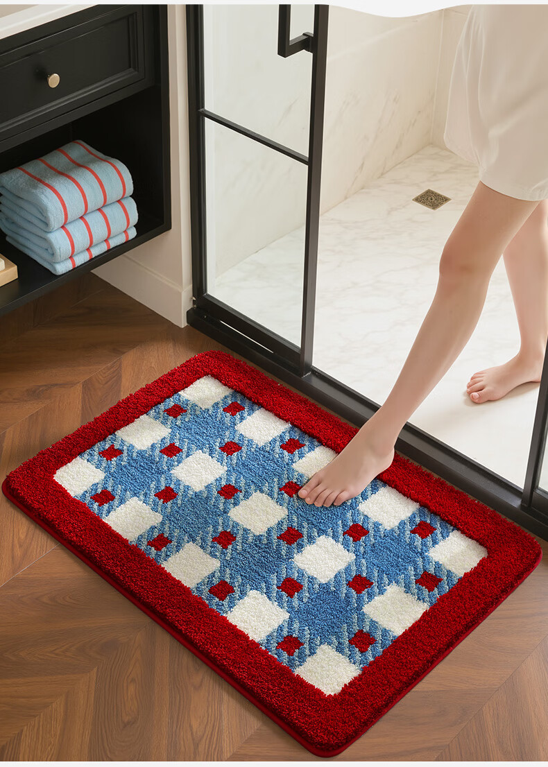Da Jiang Bathroom Mat Toilet Bath Door Water Absorbent Non-Slip Floor Mat 40x60cm 13