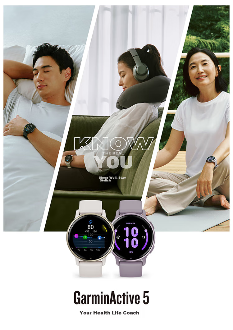 GARMIN Active5 Midnight Black Smartwatch for Heart Rate Monitoring, Cycling, Swimming, Fashion Sports, Birthday Gift 1
