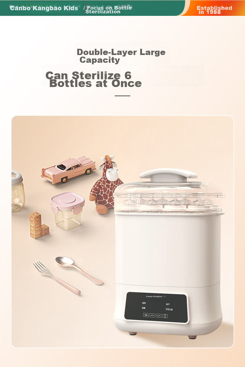 Canbo Baby Bottle Sterilizer Cabinet All-Glass Thermostatic Kettle Sterilizer Milk Frother Warmer 2-in-1 or 3-in-1 Feeding Station 15