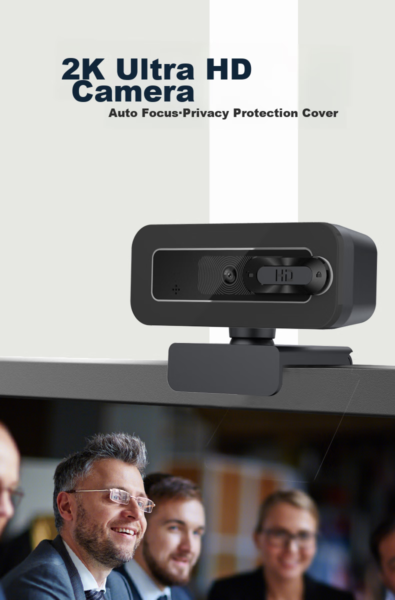GESOBYTE C510 2K HD Live Streaming Webcam for Video Calls, Conferences, Online Teaching, Home Use, Exams, Research, Laptop And Desktop Computer with Built-In Microphone And USB Plug-And Desig 1