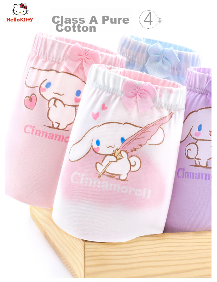 Hello Kitty Girls' Cotton Underwear, Children's Boxer Briefs, Spring And Summer Baby Triangle Breathable Thin Shorts, 231006 Triangle, Size 130 2