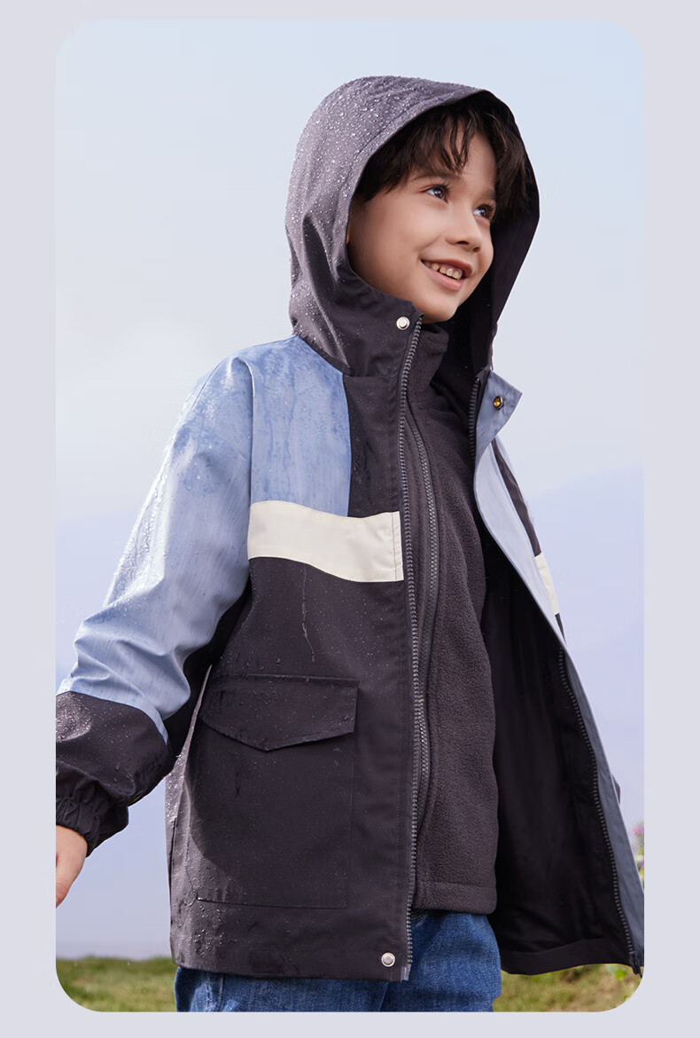 Disney Children's Windbreaker Jacket for Boys, Autumn Stylish Three-In Windproof Coat, Big Kids' Clothing S020 Blue 120cm 2