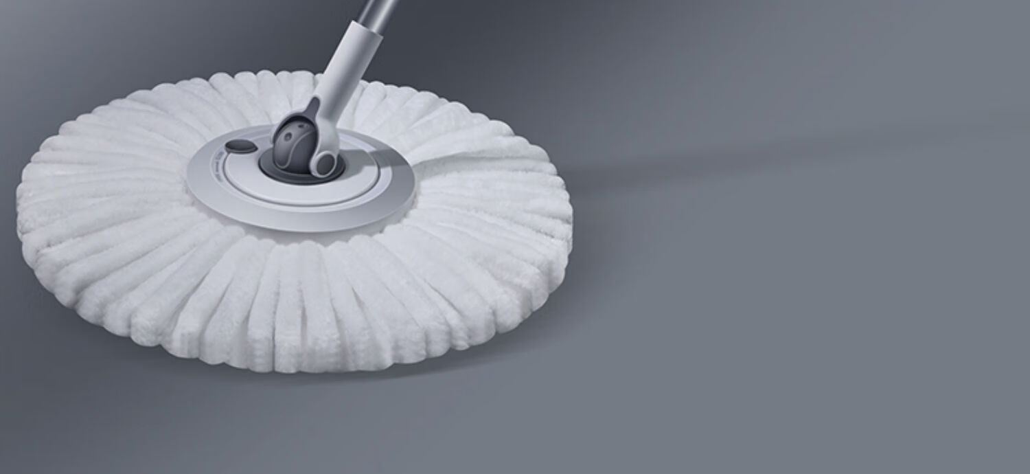 Dawei Rotating Mop with 40cm Extendable Handle 99-127cm, 4 Thick Mop Heads, D7 One-Touch Detachable Head Replacement 15