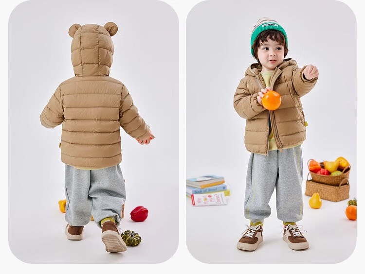 Dudujia Baby down Jacket, New Year Lightweight Children's White Duck Down, Warm Boys' Hooded Coat, Spring Festival Clothing, Green, Size 130 29