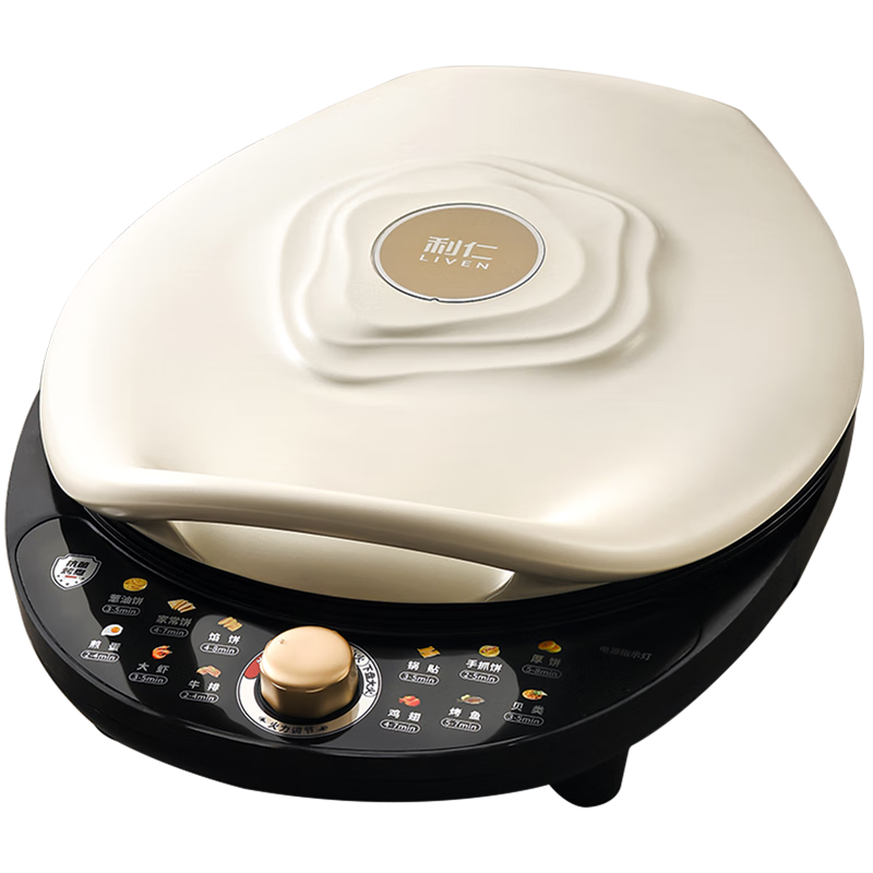Liven Electric Griddle for Home Use, 35mm Floating Deep Plate, Adjustable Heat, Double-Sided Heating, Grill Pan, Sandwich Breakfast Maker LR-J3031