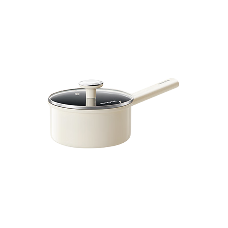 Joyoung Milk Pot, Baby Food Pot, Non-Stick Pan, Zero Fluorine, Titanium-Containing Ceramic Small Milk Pot, Soup Pot, Noodle Cooker, Suitable for Stove And Cooktop, 16cm, Free Steamer Insert Included