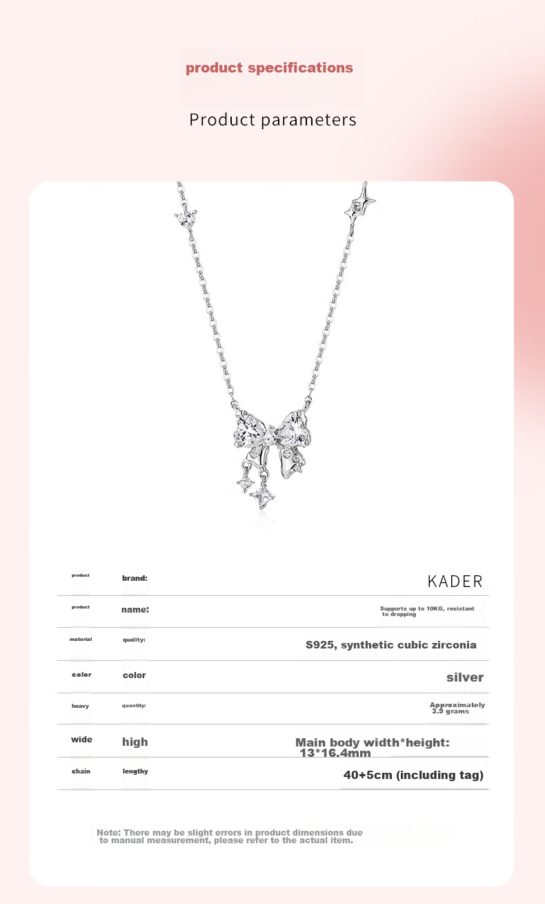 Kadiro Heartbeat Sweet Dream Necklace for Women 925 Silver Pendant Clavicle Chain New Year Birthday Gift for Girlfriend 3