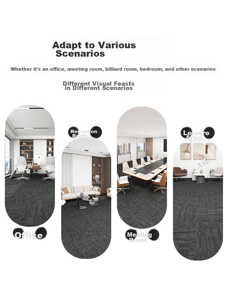 Boneng Commercial Office Carpet, Hotel Conference Room High-End Specialized Square Tile Carpet, Large Area, 8 Pieces Per Set 5