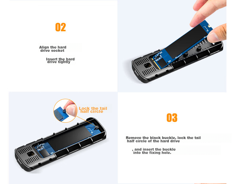 Mihu M.2 NVMe SSD Enclosure, Type-C 3.2 Portable Hard Drive Case, Compatible with Laptops And Apple 16-Inch, External SSD Enclosure with Protective Cover, GN10 31