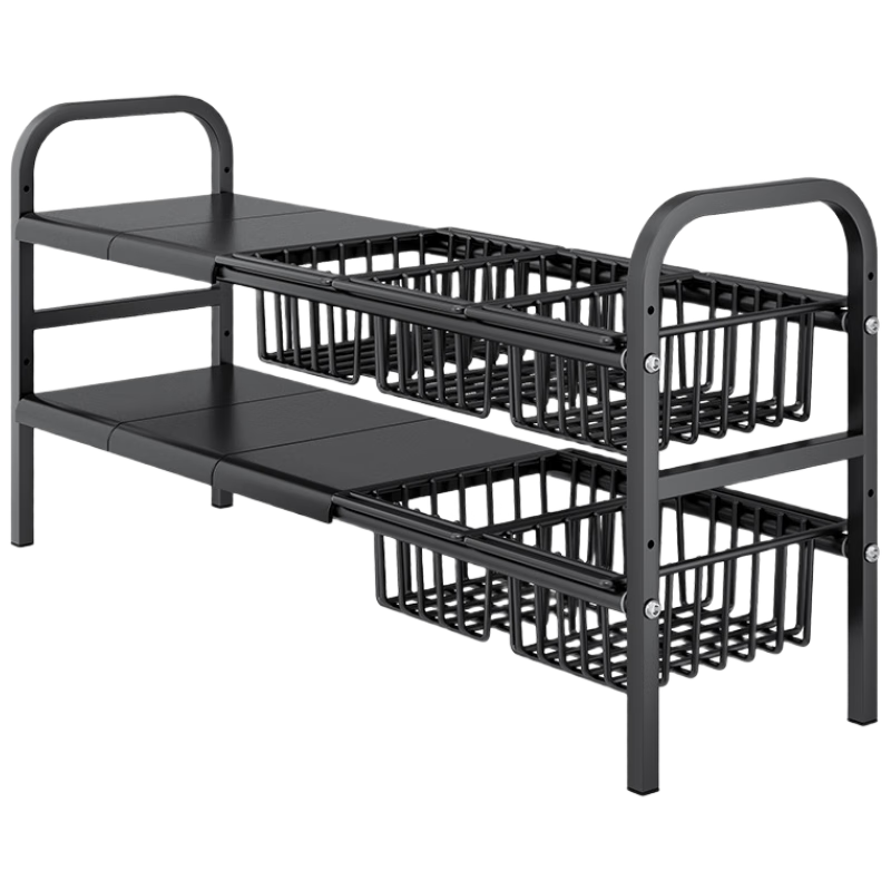 PINYU Kitchen Sink Multi-Functional Storage Rack, Extendable Shelf for Cabinet Interior, Multi-Layer Pot Organizer