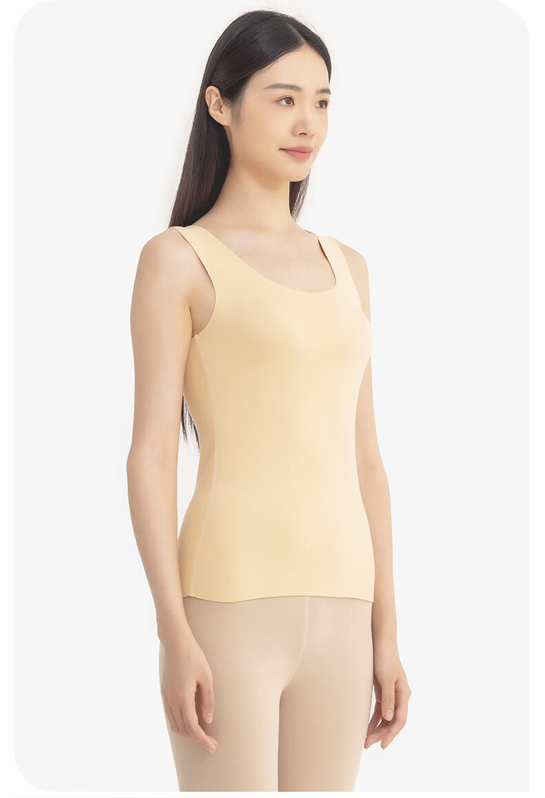 Yiershuang [Cashmere Silk Fleece Lined] Autumn Winter Warm Vest Women's Seamless Cut Thermal Underwear 15