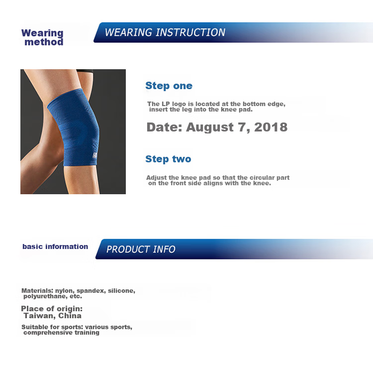 LP Competition Sports Knee Pads, Badminton Running Protective Gear, 3D Knitted Breathable Lightweight, 176xt Blue, Size M 6