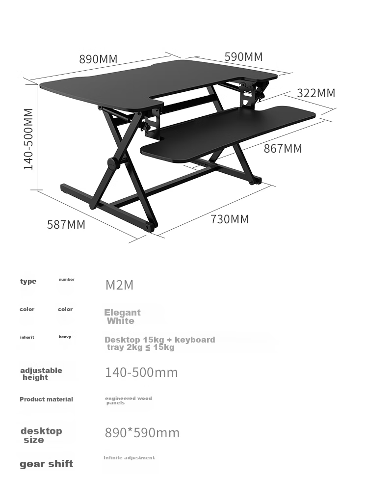 Loctek Adjustable Standing Desk with Folding Top, Height Adjustable Workstation for Sitting And Standing Alternately, M2S Elegant White 2