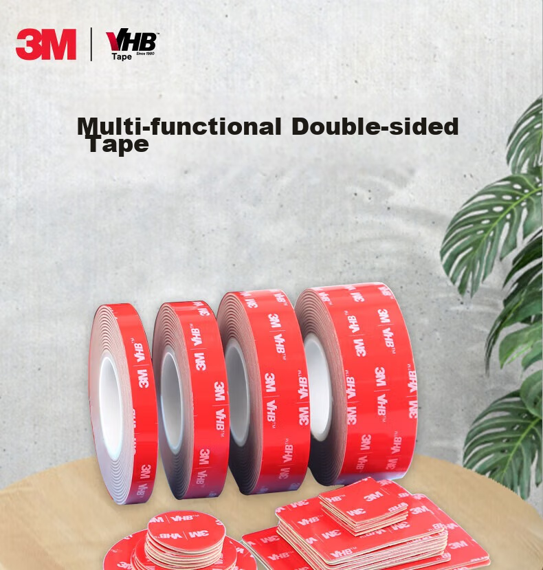 3M Double-Sided Tape, Strong Adhesive, Traceless, Heat-Resistant, for Office, Study, Home Use, Wedding Decorations, Spring Festival Couplets, ETC Car Mounting Bracket, Suitable Adhesive, 110GF, 50mm* 1