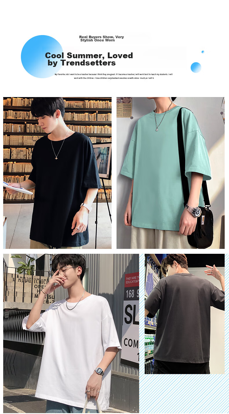 Warrior Ice Silk Sun Protection Men's T-Shirt, Summer Short Sleeve Loose Cool National Trend Five-Quarter Sleeve Youth Sports Quick-Dry Tee C 5