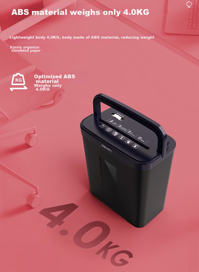 Deli Paper Shredder, Level 4 Security, Single Pass 6 Sheets, 5-Minute Continuous Shredding, Small Home And Office Document Shredder, 15L Capacity, with Staple Shredding, 33088 14