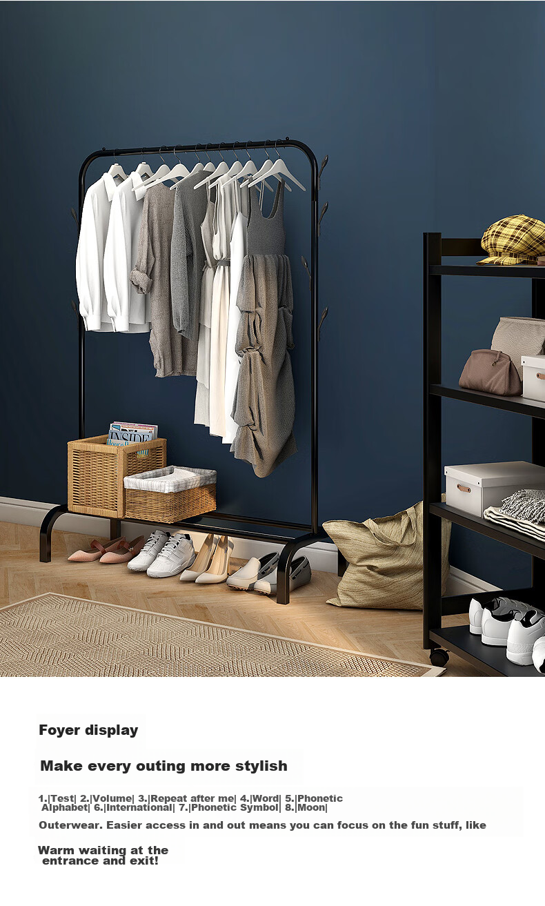 MAPLE FASHION Clothes Drying Rack, Floor-Standing Clothes Hanger, Simple Bedroom Coat Hanger, Multifunctional Garment Rack 12
