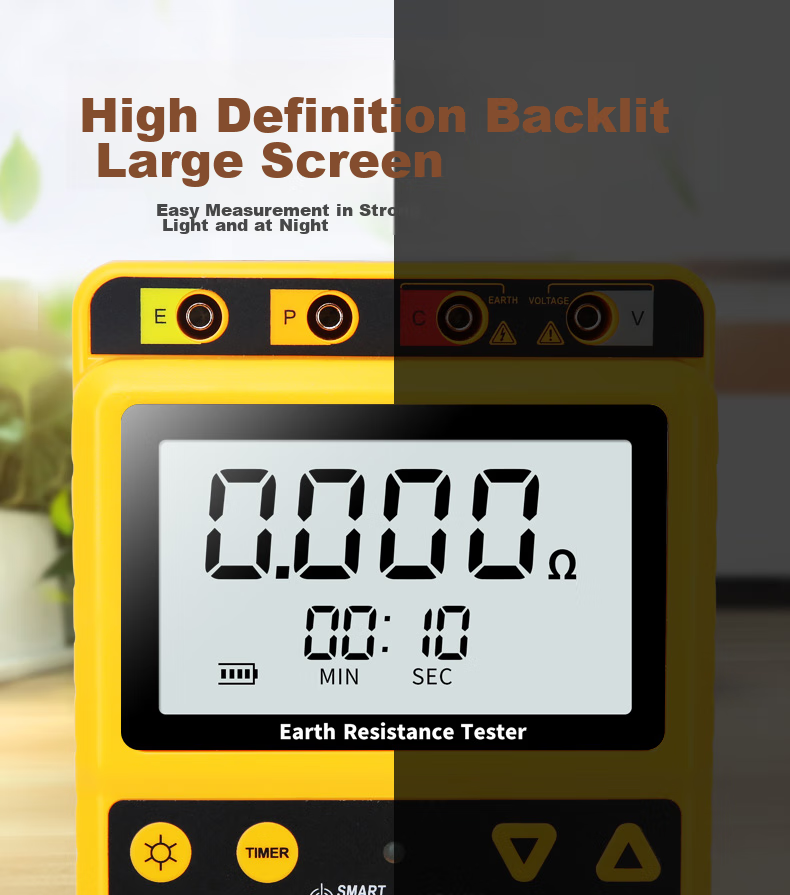 Xima AR4105A Ground Resistance Tester, Digital Lightning Protection Ground Resistance Meter 5