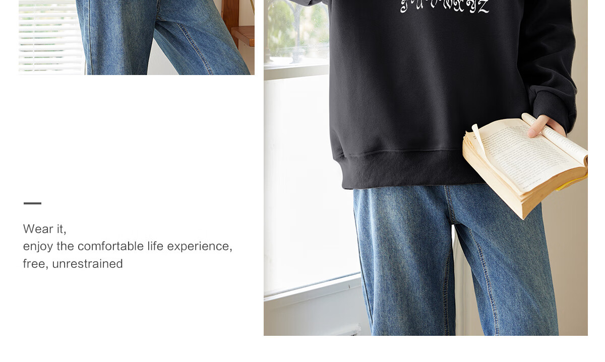 Halo Queen Women's Sweatshirt, Spring And Autumn Round Neck, Letter Print, Fashionable Versatile Comfortable Casual Pullover Top, New Product H143W1028 64